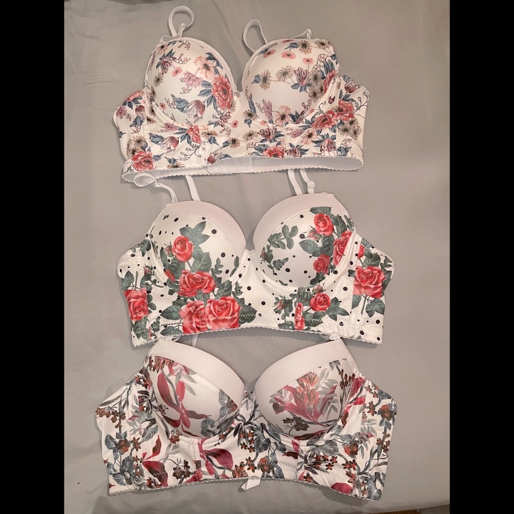 Floral Underwire bras x3